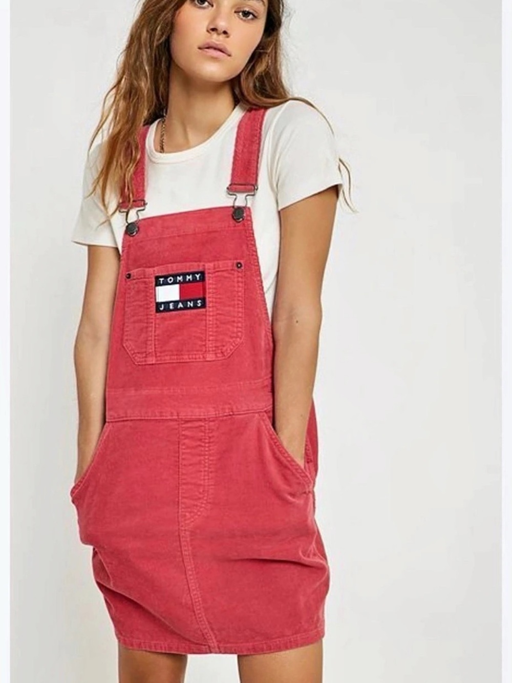 Tommy Jeans corduroy dungaree mini dress Corduroy Mini Dress Size XS